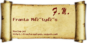 Franta Mátyás névjegykártya