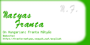 matyas franta business card